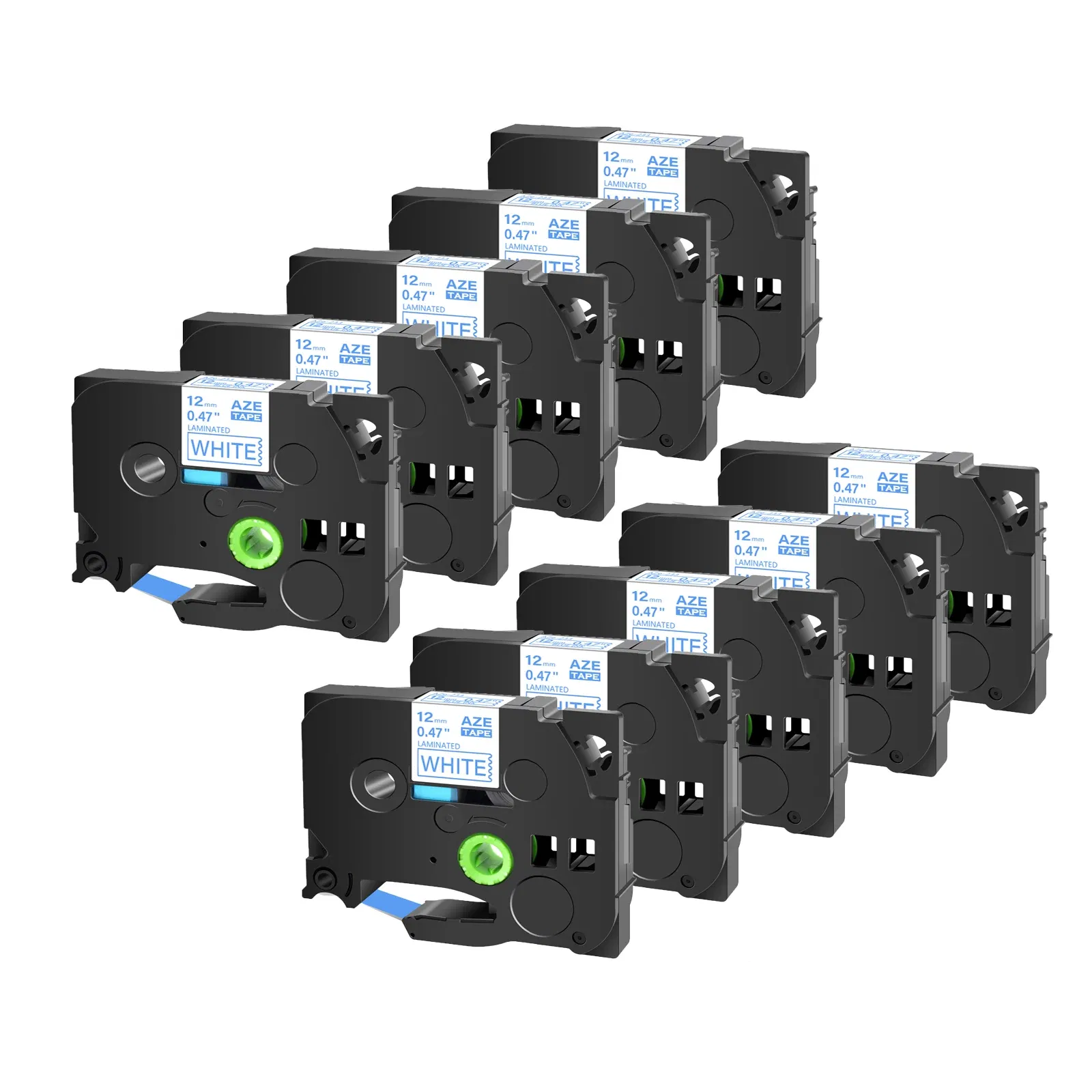 Color: Light Grey, Width: 12mm - Greencycle 10PK TZe 231 Label cassettes Compatible for Brother Ptouch Printer Black on white Label tape 6mm 9mm 12mm 18mm 24mm