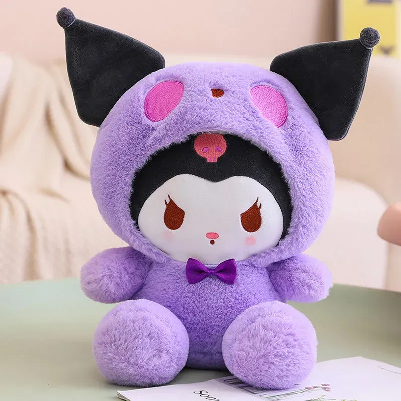 Color: DimGray, Height: 11cm-30cm - kawaii Sanrio Plushies Toy Hello Kitty Cinnamonroll Pochacco Kuromi Plush Doll Cos Bear Cute Toys Children Birthday Gifts