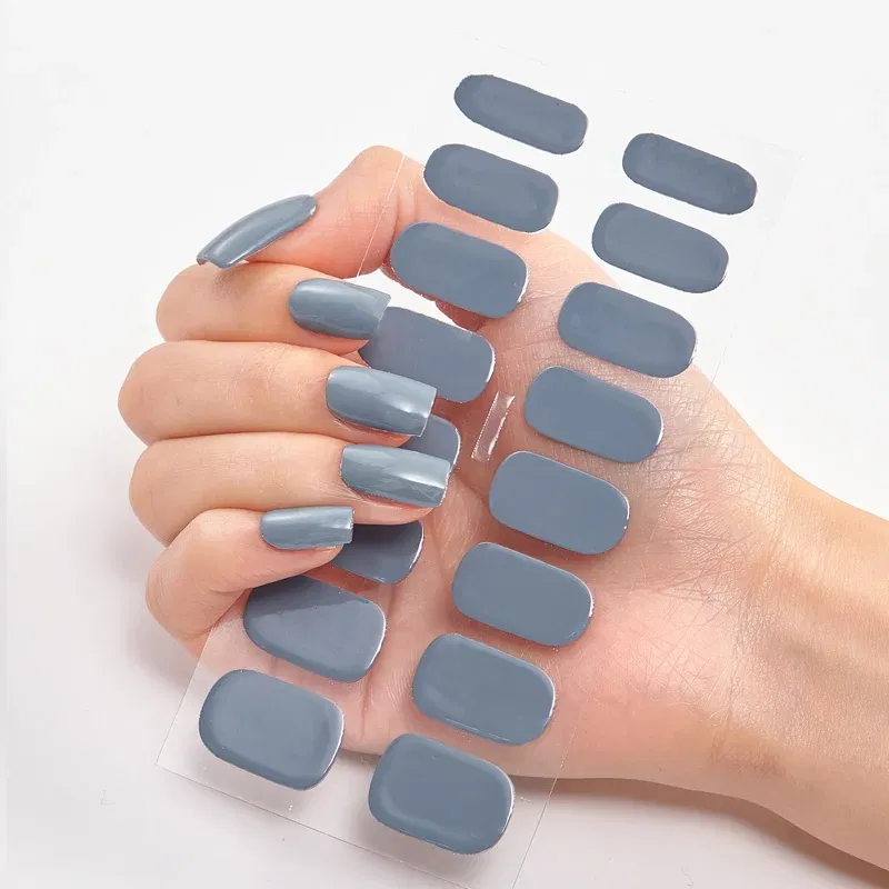 Color: Golden Brown - Nail Sticker Shiny Design Full Beauty Stickers for Nails Decals Plain Stickers Women Salon Nail Art