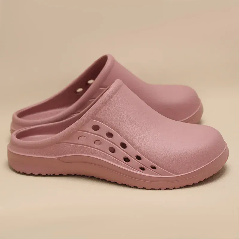 Color: PURPLE, Shoe Size: 34 - High Quality Scrub Shoes Non-slip Dentist Nursing Clogs Healthcare Service Work Slippers Soft Operating Room Protective Clogs