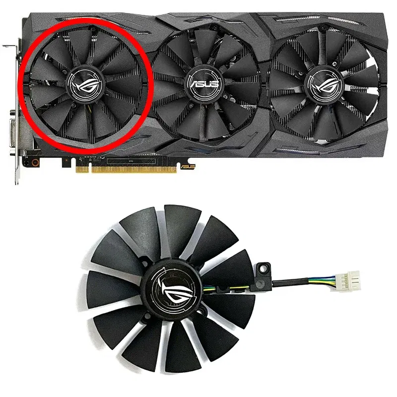 Color: Red - 87mm 6pin T129215SU GTX1060 1070 1080 GPU Cooler For ASUS Strix GTX 1060 OC 1080 1070 1080Ti RX 480 Graphics Card Fan Cooler