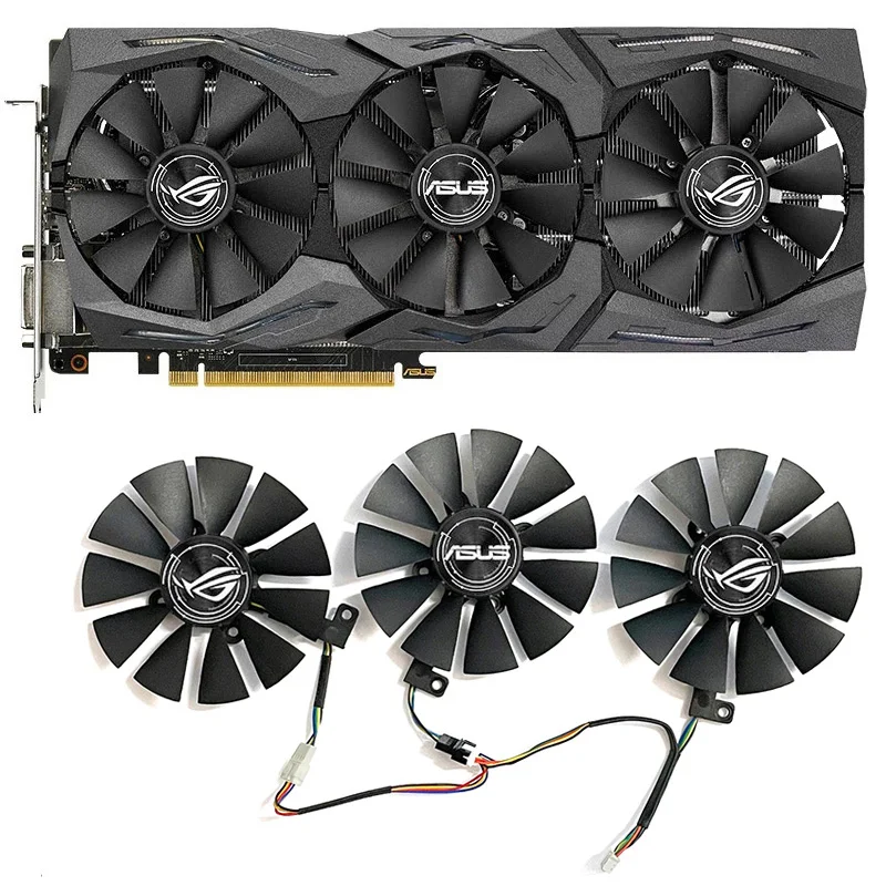 Color: Red - 87mm 6pin T129215SU GTX1060 1070 1080 GPU Cooler For ASUS Strix GTX 1060 OC 1080 1070 1080Ti RX 480 Graphics Card Fan Cooler