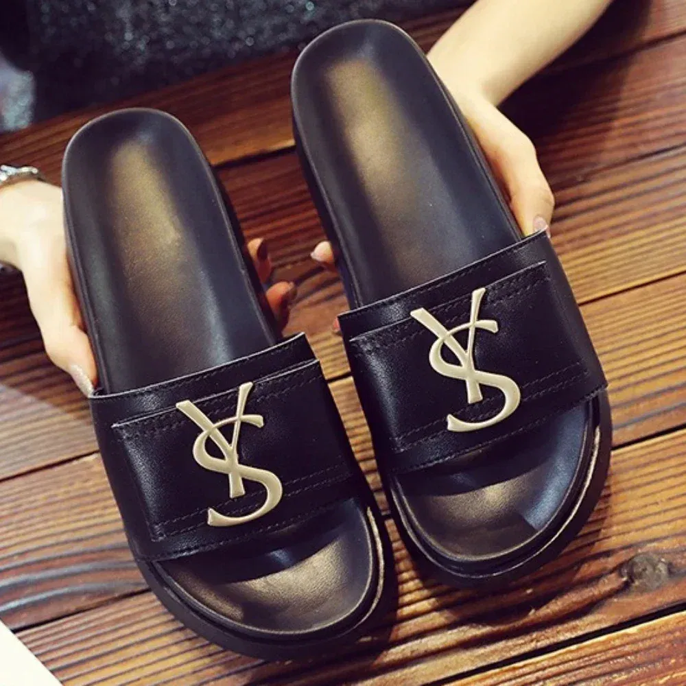 Color: Grape, Shoe Size: 35 - Slippers Summer Shoes Women Platform Design Slides Fashion Letters Ladies Shoes Casual Slipper Outside Non-slip Slippers Sandals