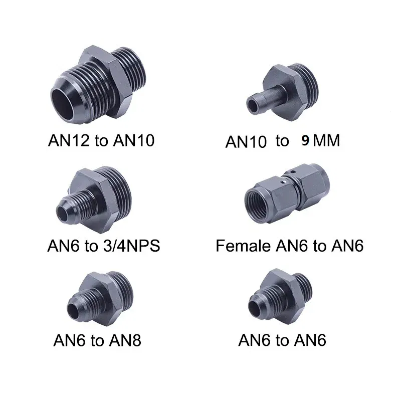 Color: Brown - Oil Hose Straight Fitting Hose Adapter Oil Cooler Fitting An6 to An6 An8 An10 1/2 1/8 3/8 1/4 NPT 5/16,AN10 AN8 to 9MM M18 M12