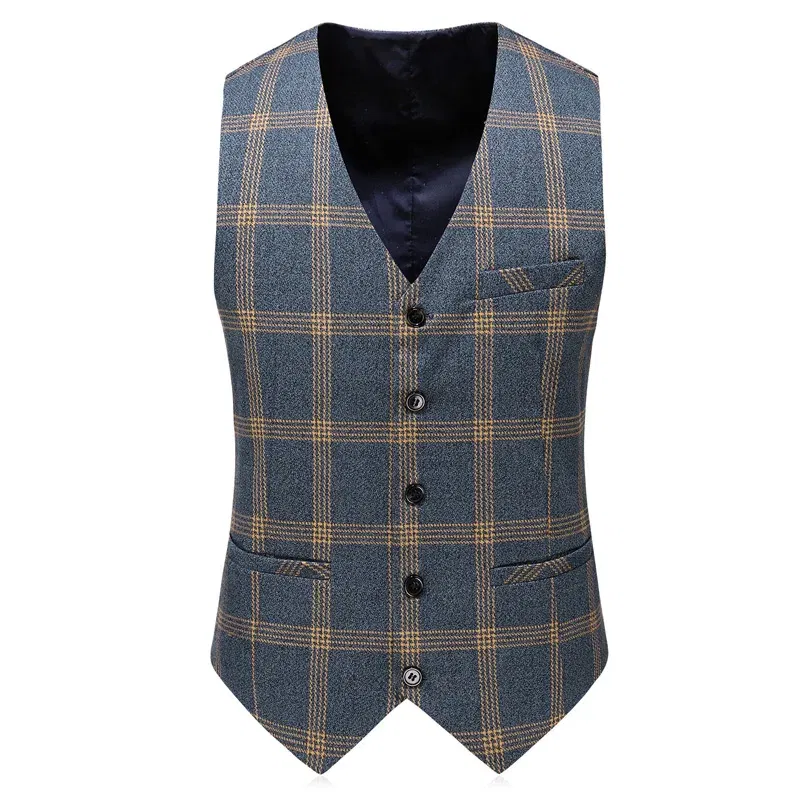 Color: Brown, Size: XXL - High-End Three-Piece Men's Wedding Suit with Vest And Trousers Fashion Business Casual Groom's Dress All-In-One