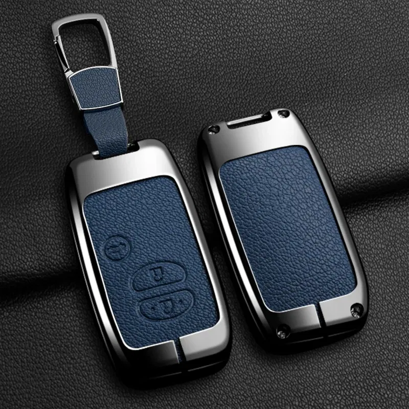 Color Name: GRAY - Alloy Car Key Case Cover Shell Fob For Toyota Prius 30 Alpha Aqua Land Cruiser Auris For Lexus LC 200 2012 - 2014 Parts Keychain