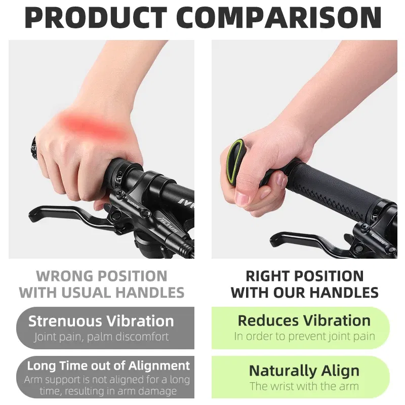 Color: WHITE, Ships From: CHINA - WEST BIKING MTB Bicycle Bar ends Ergonomic Design Mountain Bike Handlebar 22.2mm Nylon Inner Handle Bar Grips MTB Cover Handle
