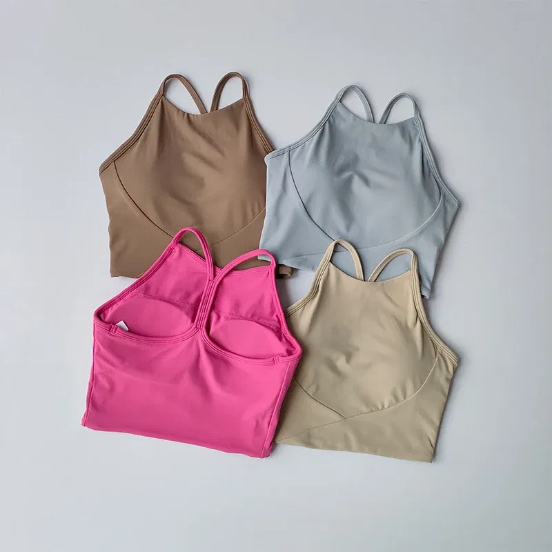 Color: dragon fruit, Size: S - Summer Sports Underwear Women's Fitness Running Camisole Shockproof and Sagging Sexy Beauty Back Yoga Bra Quick Drying