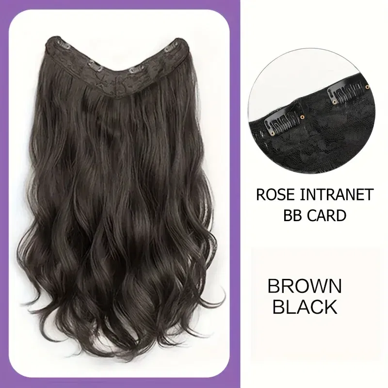Color: 1B/30HL, Stretched Length: 28inches - Synthetic Long Wavy U-shaped Clip In Hair Extensions 16Inch/20Inch/24inch Clip On Hair Extensions For Women Hair Accessories