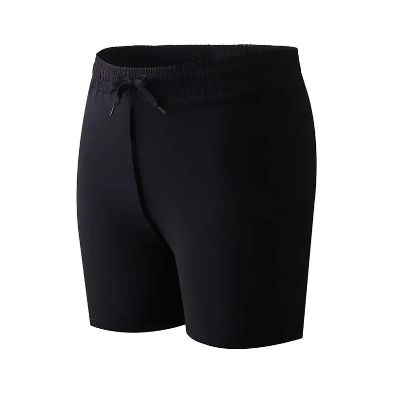 Size: XXXL, Color: Black - High Quality New Sports Double-layer Breathable Men's Running Fitness Belt Lined With Anti-slip Loose Spa Swim Trunks