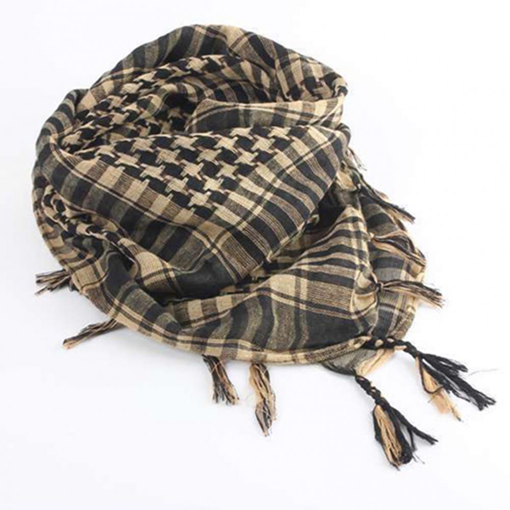 Color: transparent - Scarf Army with Tassel for Men Women Scarf Mask Scarf Unisex Lightweight Plaid Pattern Cotton Keffiyeh Scarf for Winter