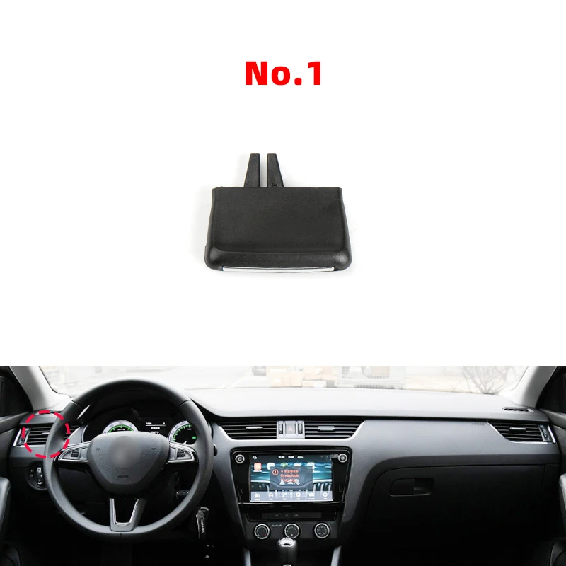 Color Name: Black - New Adjustment Plectrum Knob Dash Air Vent Grill Pick Trim Silde Cilp For Skoda Octavia 3 MK3 A7 2018 2019 2020 2015 2016 2017