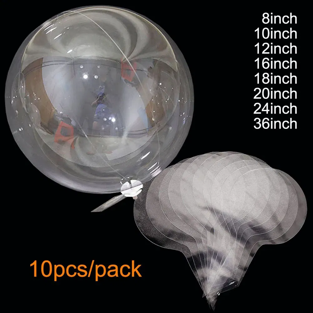 Color: Laser, Ballon Size: 7inch - 10pcs Transparent Bubble Balloon 8/10/12/16/18/20/24/36inch Bobo Balloon For Wedding Birthday Party Balloon
