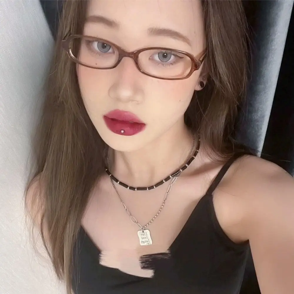 Frame Color: Clear - Y2K Women Retro Small Square Frame Glasses Ultralight Decorative Eyewear Eye Protection Computer Eyeglasses