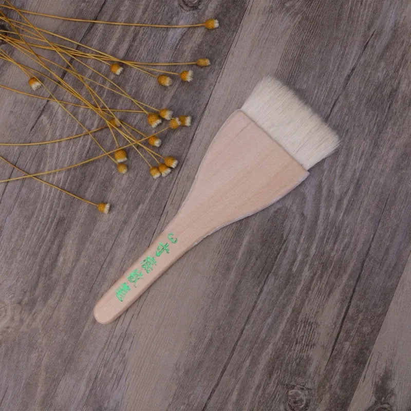 Color: Yellow - Goat Hair Paint Brush Ceramic Pottery Painting with Handle Drawing Brush for Teacher Students Painting Course Teaching