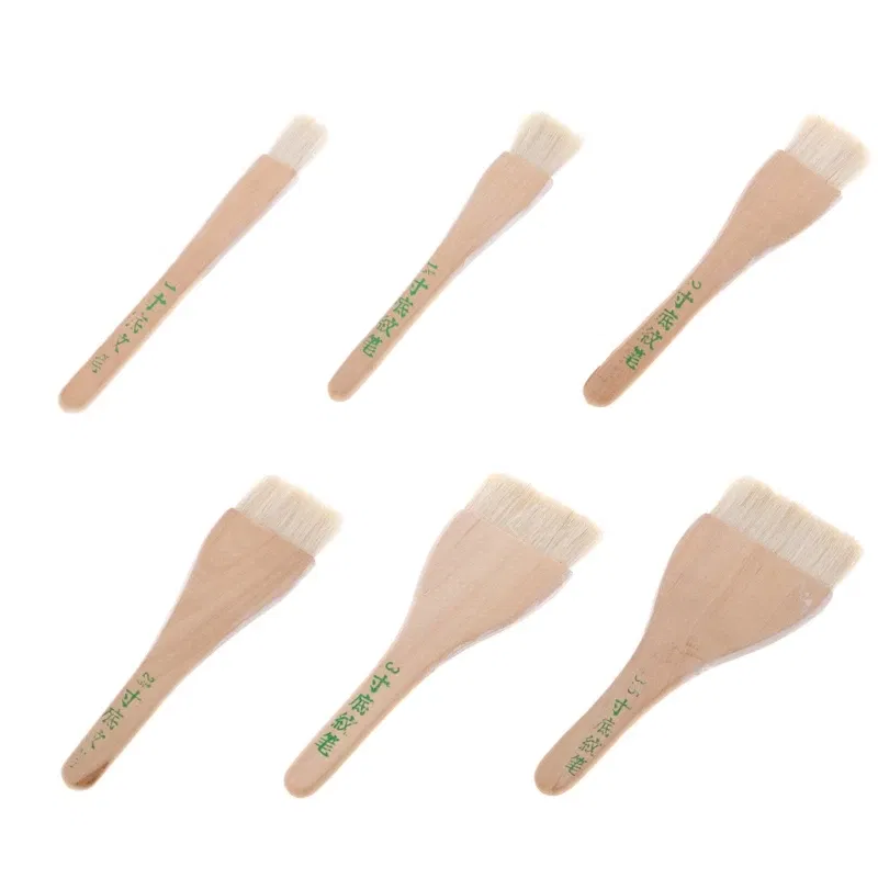 Color: Yellow - Goat Hair Paint Brush Ceramic Pottery Painting with Handle Drawing Brush for Teacher Students Painting Course Teaching