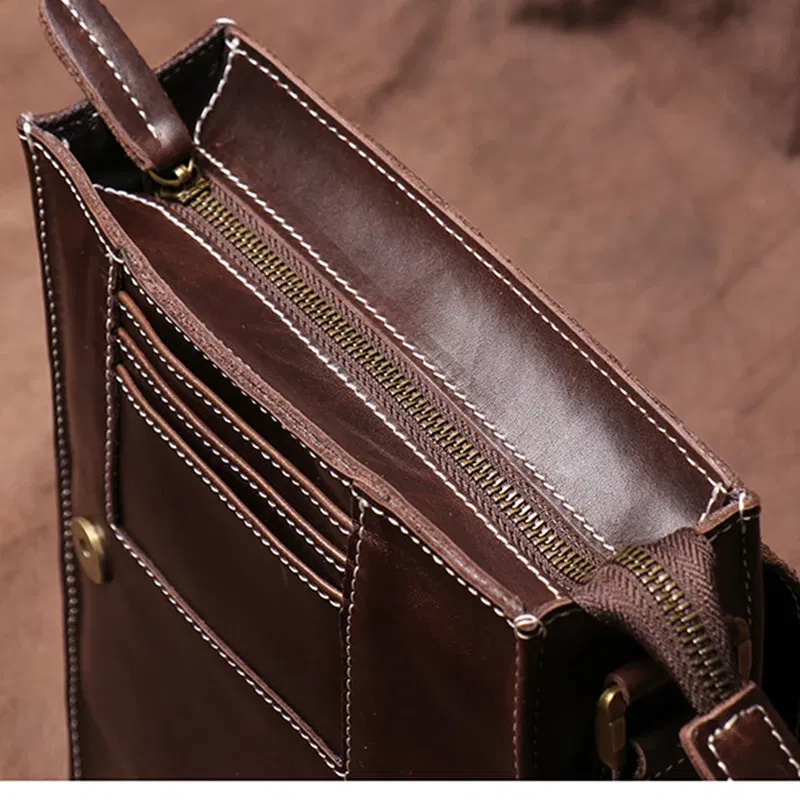 Handmade Leather Bag for Men Daily Casual Satchel Shoulder Bag Vintage Design Sling Bag High Quality Phone Bag Leathfocus