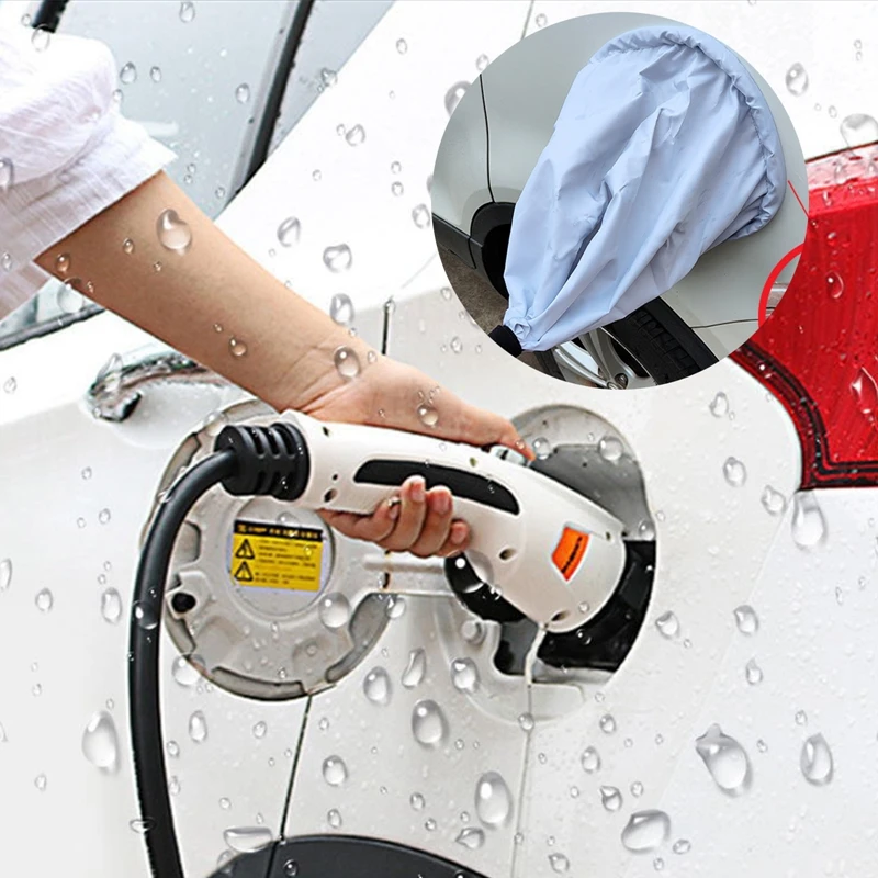 Color Name: black - Electric Vehicle Charging Plug Covers Waterproof Cloth Rain Cover EV Charger Adapter Protector Car Charging Port Safe Protection