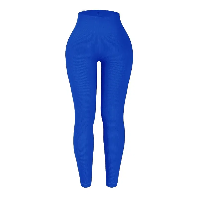 Color: Blue, Size: L - Autumn Sexy Gym Leggings Women High Waist Skinny Stretch Fitness Leggings Exercise Activewear Running Outdoors Fashion Thread