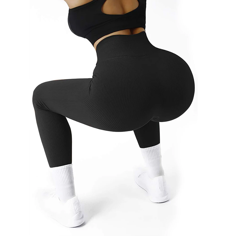 Color: Blue, Size: L - Autumn Sexy Gym Leggings Women High Waist Skinny Stretch Fitness Leggings Exercise Activewear Running Outdoors Fashion Thread