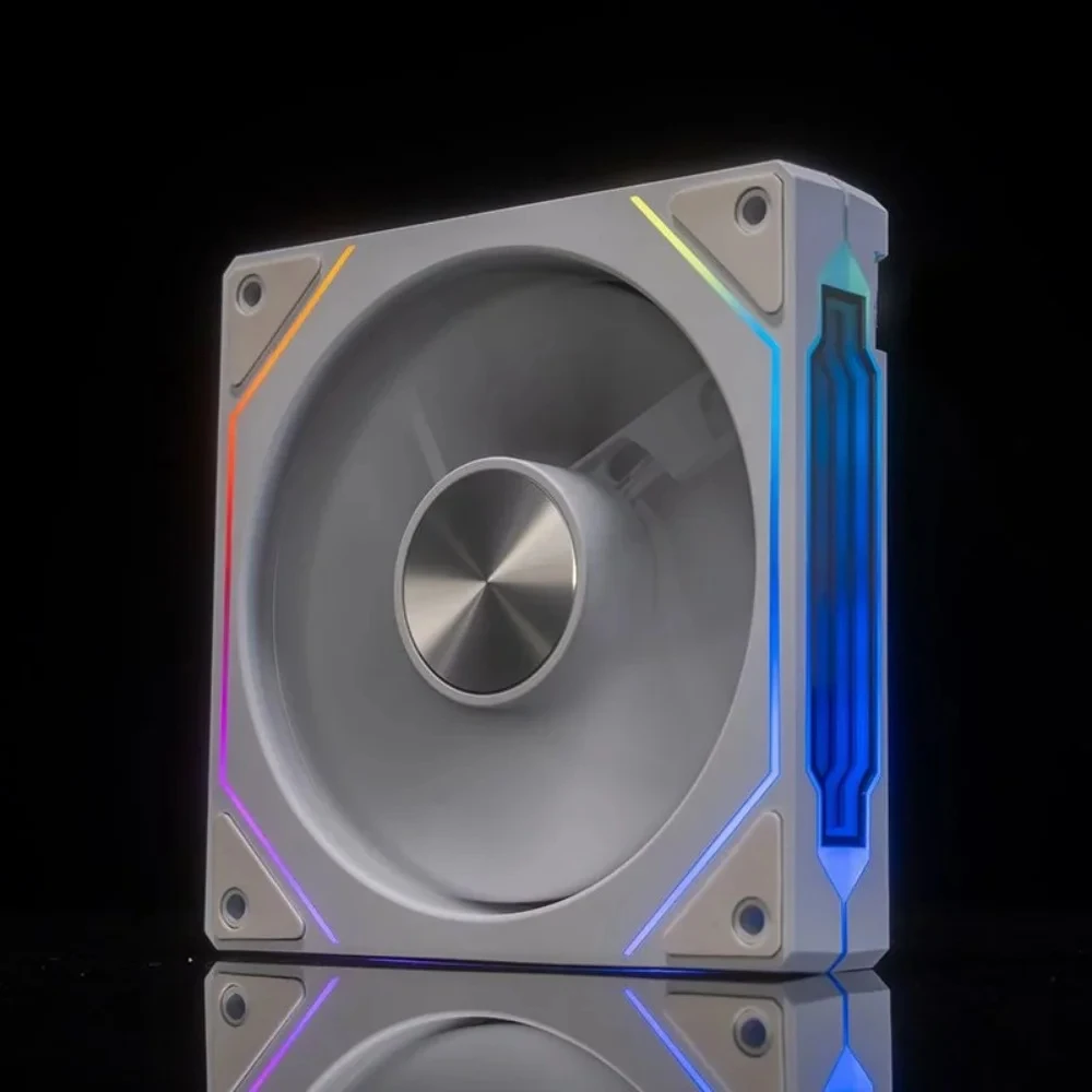Color: Blue, Blade Color: Other, RGB Support: A-RGB - Prism 4RS ARGB CPU Case Fan 120mm Infinity Mirror Design 5V 3PIN Motherboard Lighting Sync 4PIN PWM 800-1800RPM Case Cooler Fan