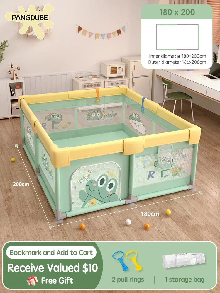 Color: Yellow, Ships From: CHINA - PANGDUBE Panda Baby Playpens Children's Playpen Optional 4 Sizes Playpen for Baby Activity Gym Kids Play Fence Playground