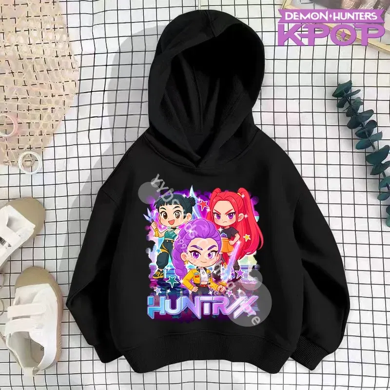 Color: Lavender, Kid Size: 3T - 2025 KPop Demon Hunters Hoodie Fashion Rumi Sweatshirt Pullover Cute Long Sleeve Autumn Boys Girls Cartoon Y2K Hoody Sportswear