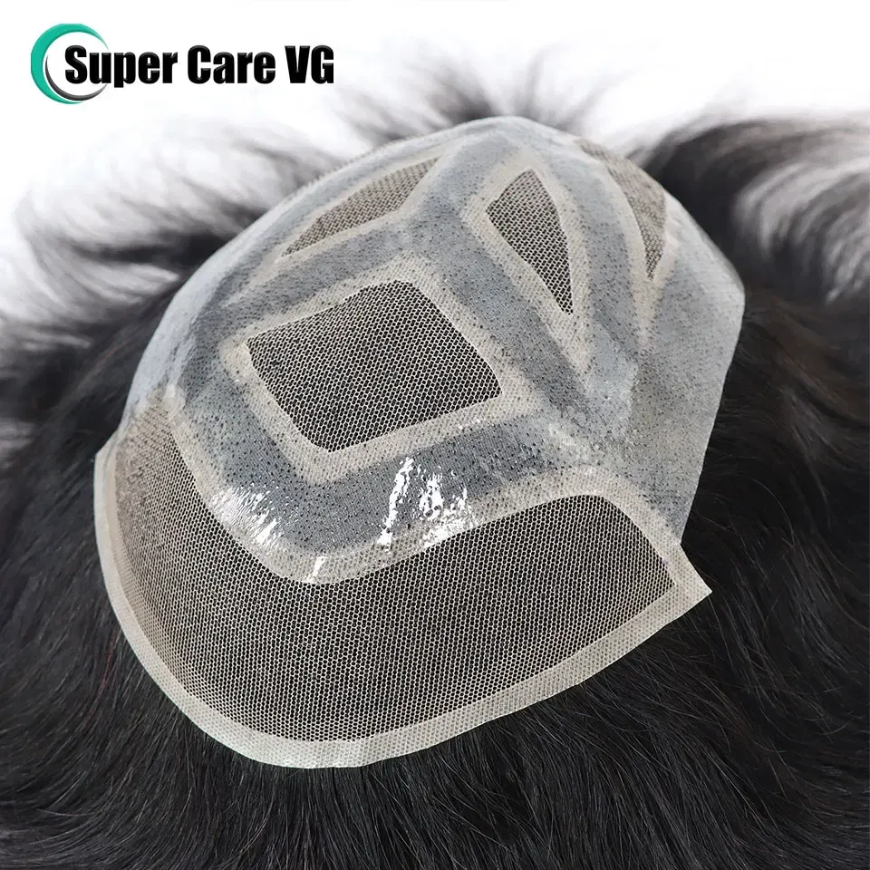 Toupee Color: 30R#, Length: 6 inches, Toupee Size: 8x10 - 6*8/ 6*9/ 7*10/8*10 Lace With PU Toupee Men Breathable French Lace Front Men's Wig Human Hair Toupee Men's Replacement Systems
