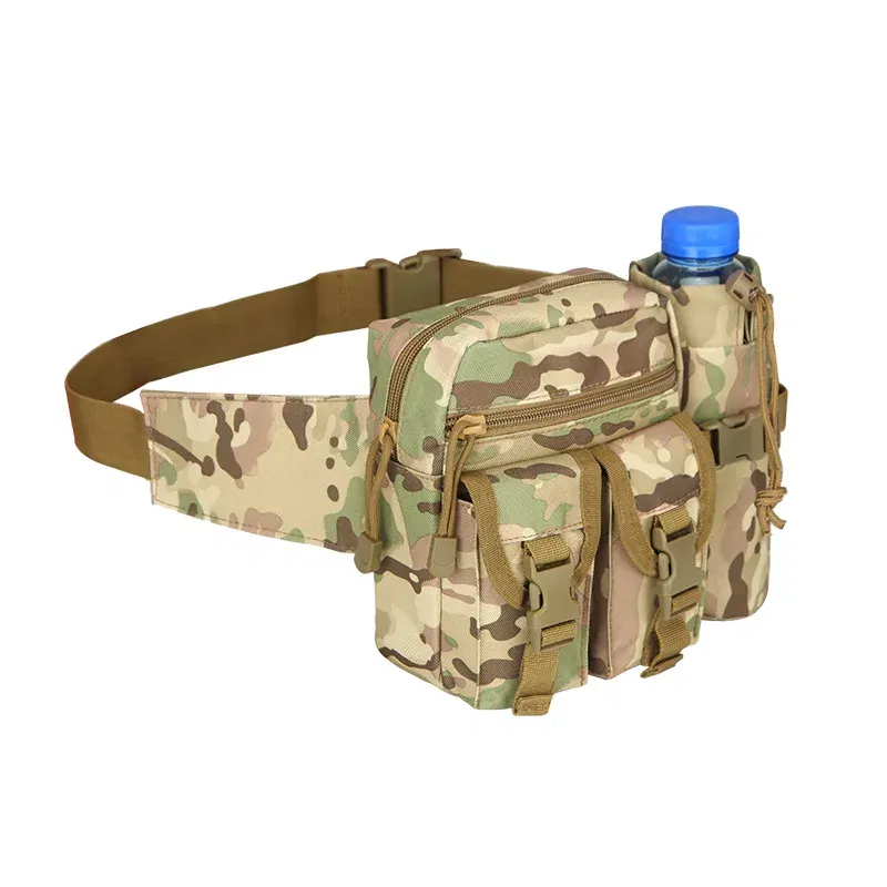 Color: SKY BLUE - 2024 New Waist Pack Tactical Nylon Hiking Water Bottle Phone Bag Outdoor Sports Hunting Climbing Camp Belt Bag