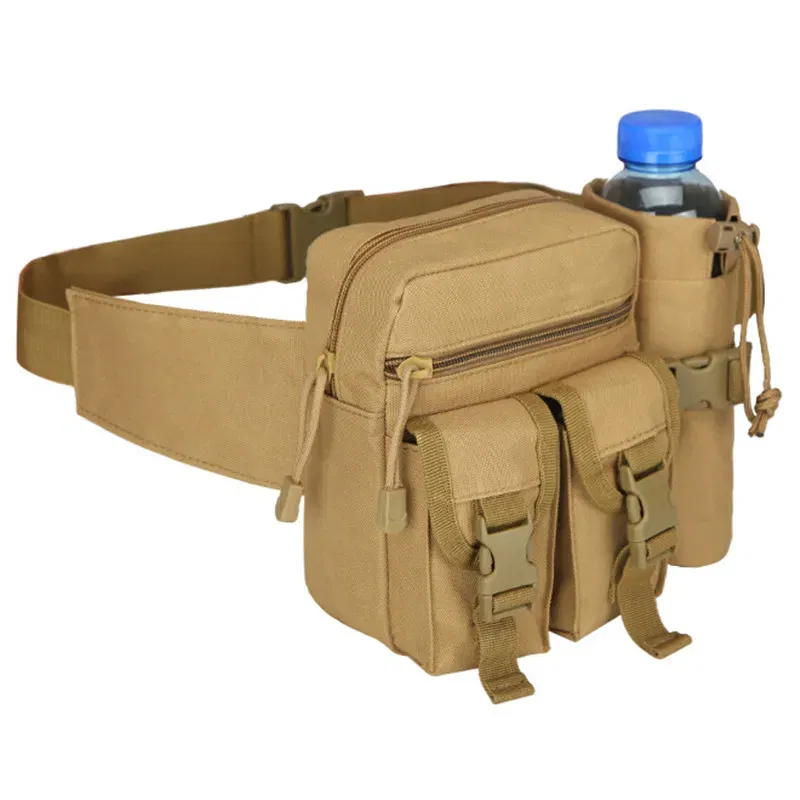 Color: SKY BLUE - 2024 New Waist Pack Tactical Nylon Hiking Water Bottle Phone Bag Outdoor Sports Hunting Climbing Camp Belt Bag