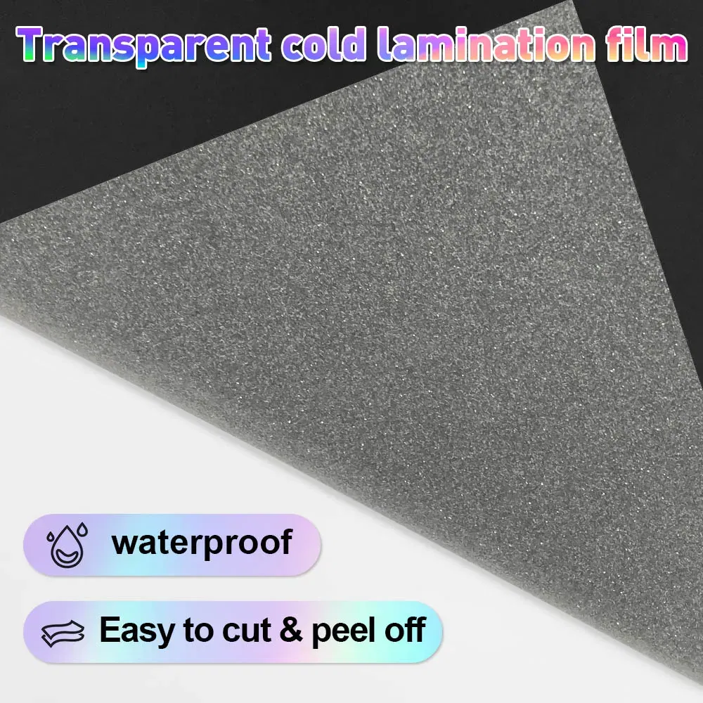 Color: Blue - 10 Sheets Cold Laminating Film Paper A4 Sheet Self Adhesive Sticker Protect Photo Waterproof Transparent Star Lamination Film