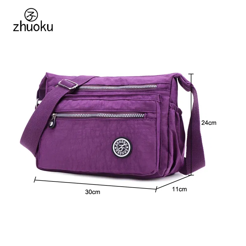 Color: Beige - Women Messenger Bags Mini Ladies Nylon Handbags Shoulder Bag For Women Tote Handbag Bolsas Feminina Crossbody Bags