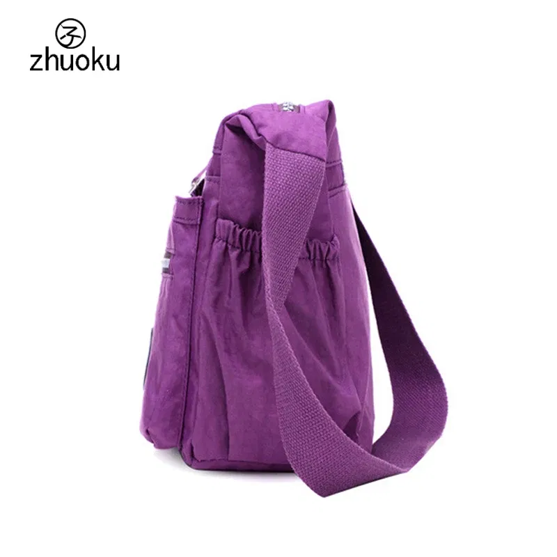 Color: Beige - Women Messenger Bags Mini Ladies Nylon Handbags Shoulder Bag For Women Tote Handbag Bolsas Feminina Crossbody Bags