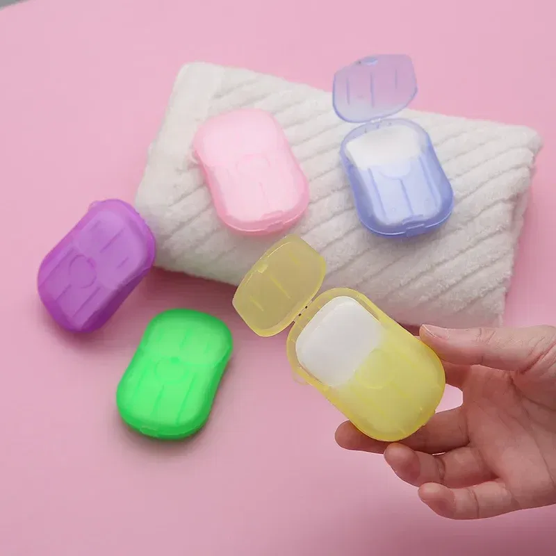 Color: Yellow - New Portable Mini Disposable Soap Paper Travel Soap Paper Washing Hand Bath Clean Scented Slice Sheets Mini Clean Soap Tablets