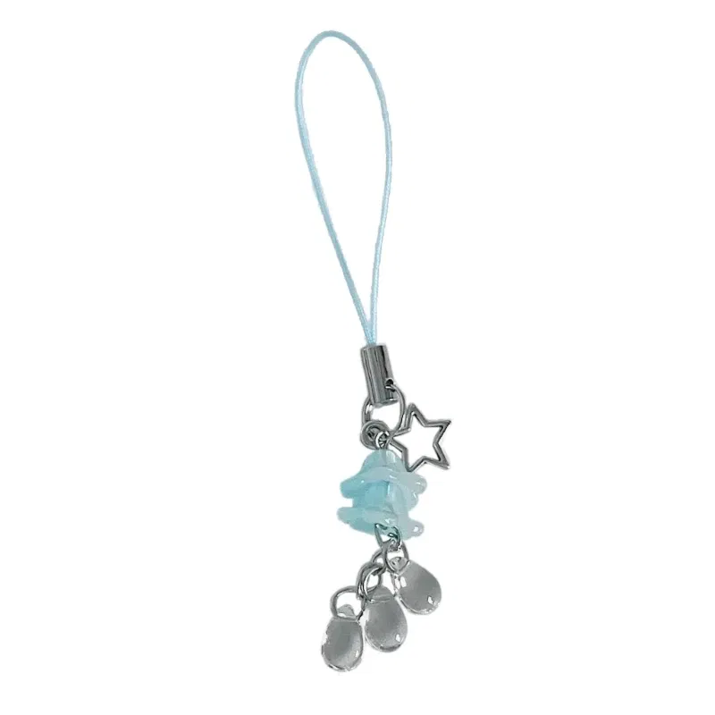 Color: Orange - Goth Y2K Phone Charm Pendant Kawaii-Key Chain For Bag Cute Accessory Women Guitar Strap Lanyard Beaded Keychain Pendant