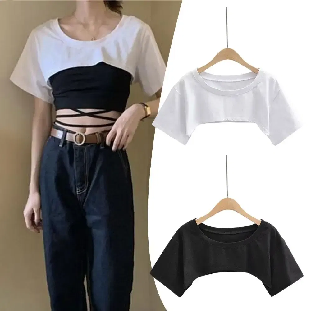 Solid White Loose Cropped Top Harajuku Sexy O Neck T Womens Streetwear y2k Sleeve Tee Vintage Shirt Casual Wear Short Ladie S2V3