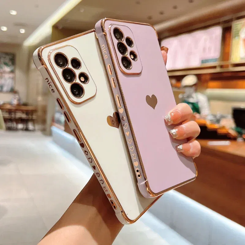 Color: Dark Grey, Compatible-Phone Models: For iPhone 13, Ships From: CHINA - Electroplating Side Love Heart Phone Case For Samsung Galaxy S25 Ultra S24 S23 S22 A16 A55 Protect Lens Shockproof Back Cover