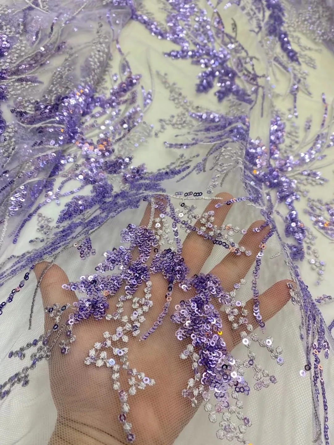 Color: pink, Length: 5 yards, Width: 120cm - African French Sequined Lace Fabrics 2023 High Quality Tulle Lace 5 Yards Nigerian Embroidered Dress Material For Party Wedding