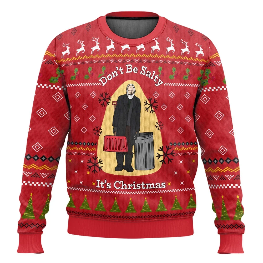 Color: Burgundy, Size: XXL, Ships From: CHINA - Merry Christmas alone at home Ugly Christmas sweater cartoon animation Men's pullover 2026 fashionable couple shirts Sweatshirt