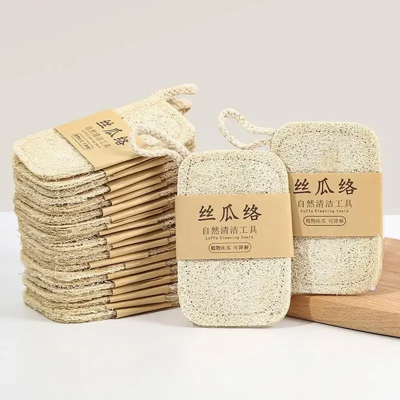 Color: Red, Ships From: CHINA - Natural Luffa Dish Washing Cloth Sponge Loofah Scrub Pad Dish Pot Easy To Clean Scrubber Sponge Kitchen Clean Brushes Pad