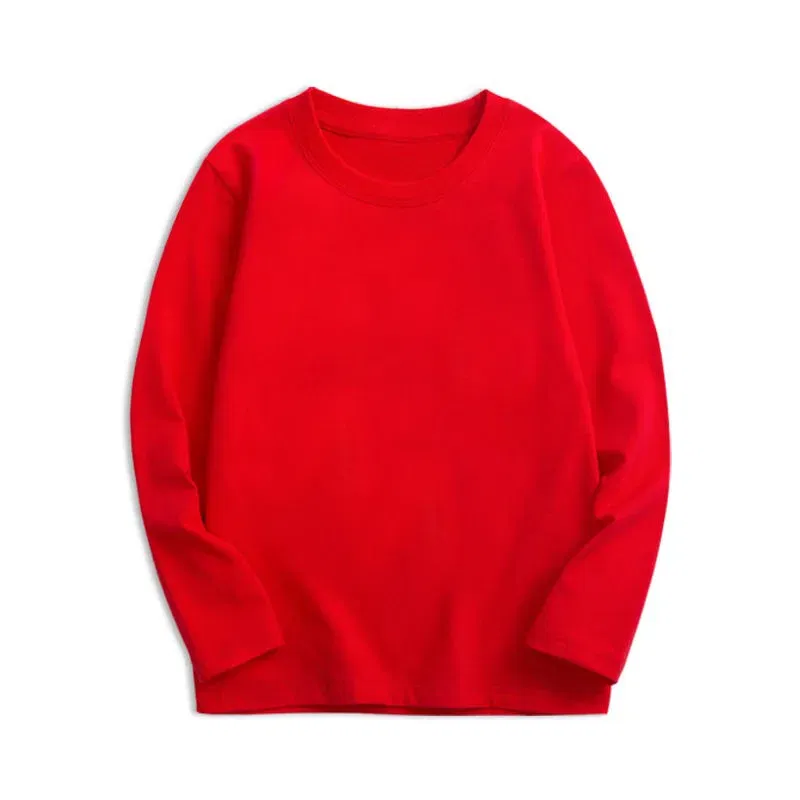 Color: SKY BLUE, Kid Size: 5 - Black White Basic Cotton T-shirt for Boys Girls Clothes Children's Long Sleeve Solid Tops Kids 2 to 14 Years Leasure Wear Tshirt