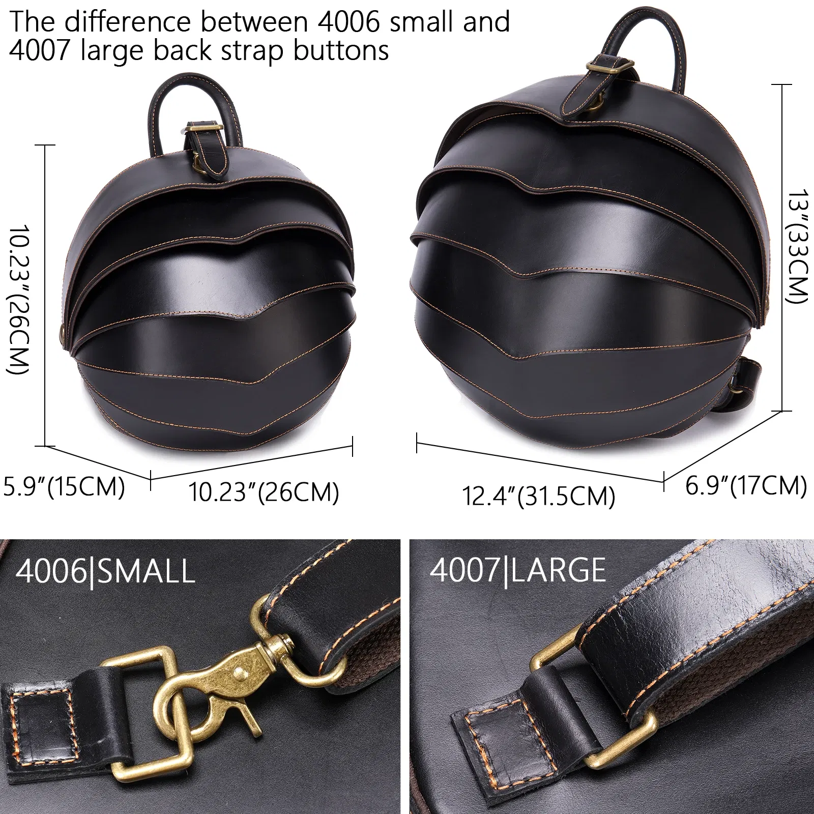Color: Brown - WESTAL Crazy Horse Leather Backpack for Woman Round Mini Schoolbag Backpack Purse Antitheft Rucksack Ladies Designer Backpacks