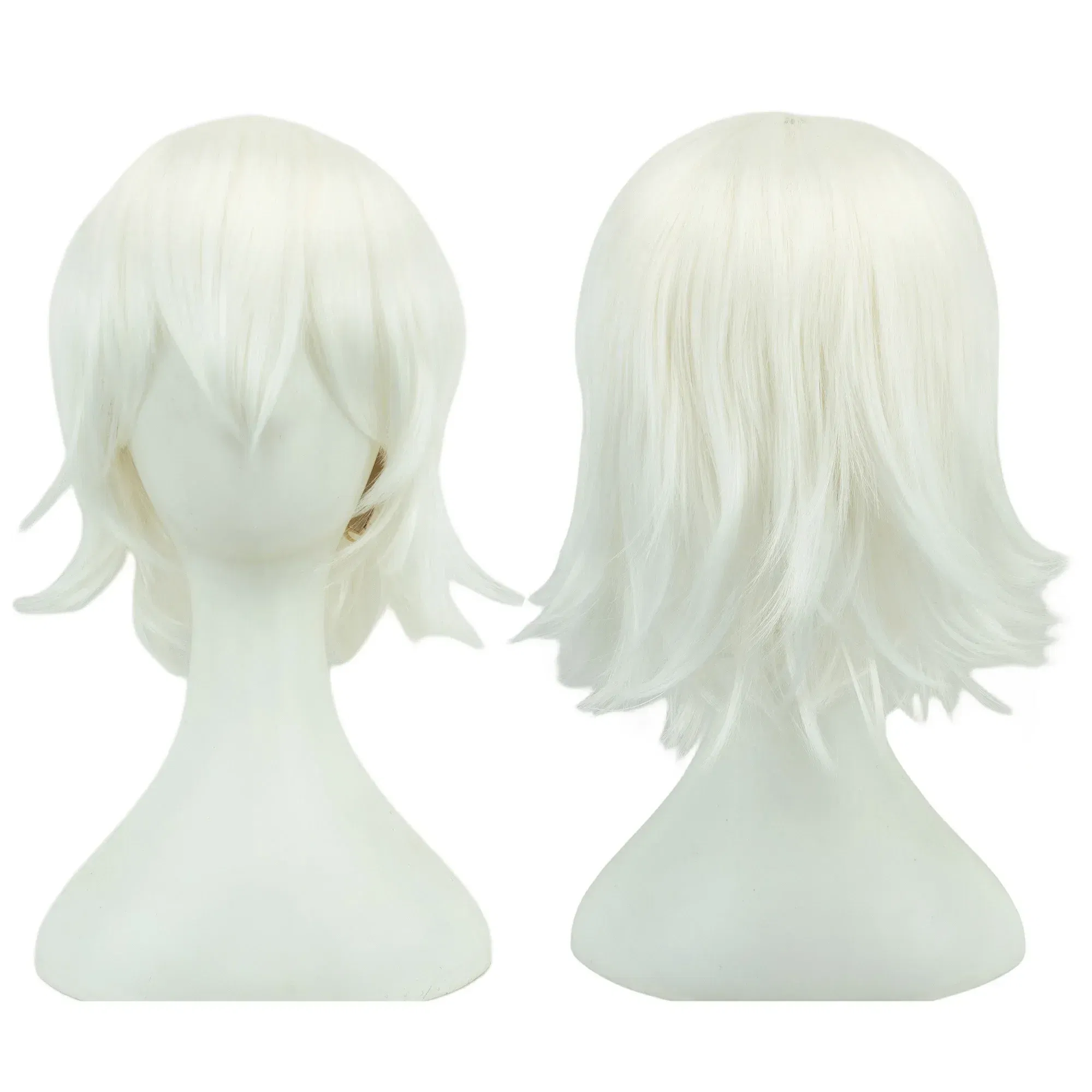 Color: light pink, Stretched Length: 12INCHES - Synthetic Unisex 12 Inches Short Cosplay Hair Party BOB Wigs with Bangs Pink Blonde Orange Halloween Costume Lolita Wig