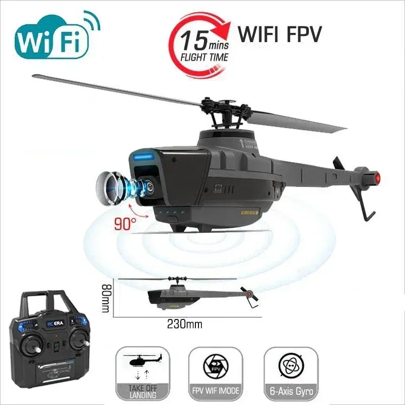 Color: WHITE - Black Hornet C128 RC Helicopter 4 Propellers 1080P Camera 6 Axis Electronic Gyroscope Air Pressure for Height Vs C186 RC Drone