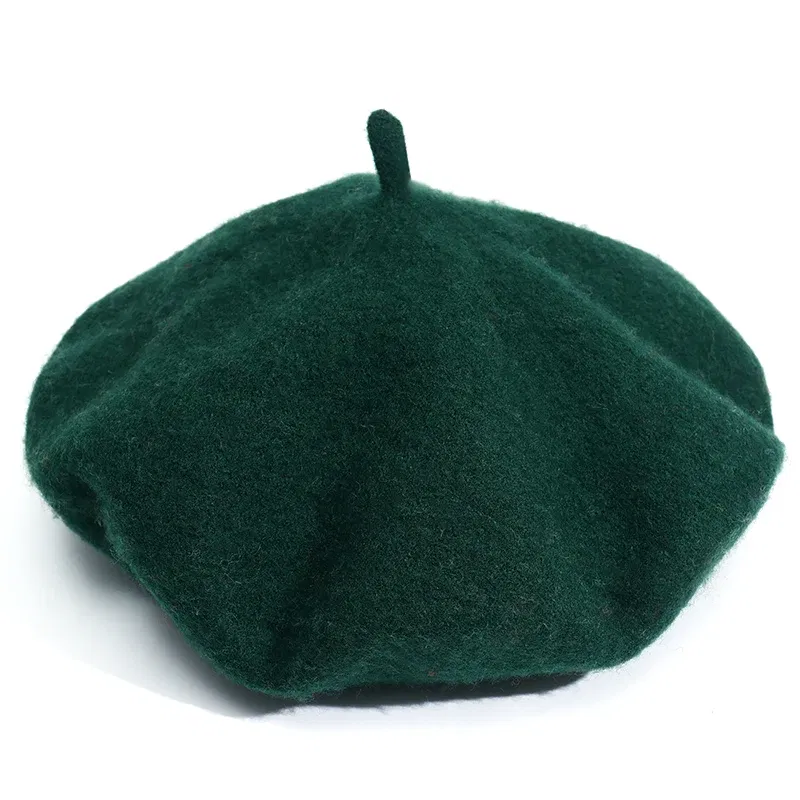 Color: Lavender, Hat Size: One Size - Wool Thick Berets Artist French Beret Women Painter Hat Girls Female Warm Walking Cap