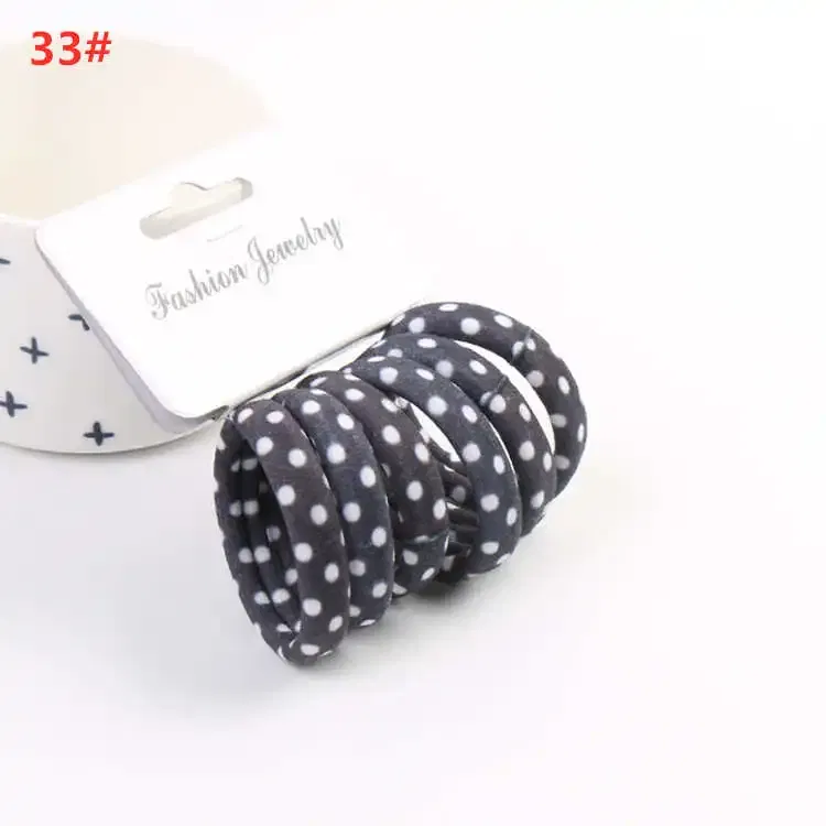 Color: Ginger, Ships From: CHINA - 6PCS/Sett Cute Girls Elastic Hair Bands Scrunchies Ponytail Holder Rubber Bands Hair Ties Sweet Kids Hair Rope Hair Accessories