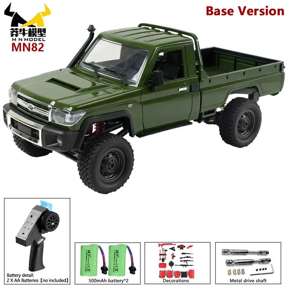 Color: Orange - MN MODEL 1:12 4WD Retro RC Off-road Car All Terrain Vehicle Climbing Truck Rock Crawler Pickup Collection Model Toy for Adult
