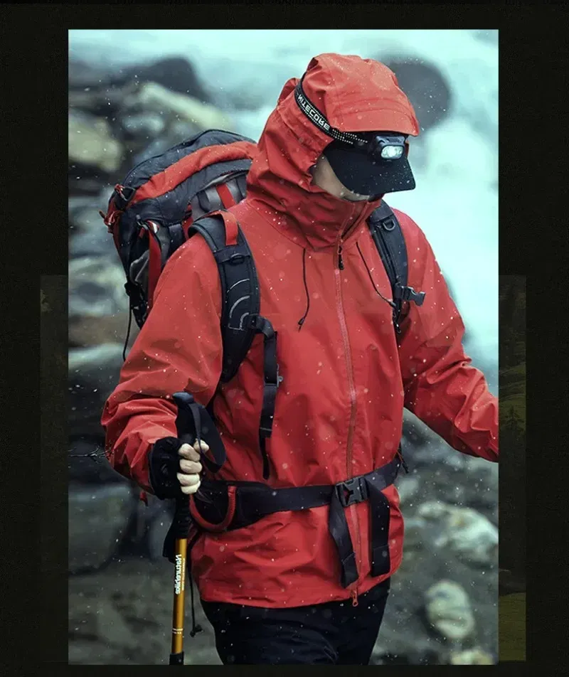 Color: Blue, Size: XL - GB Standard Waterproof Jacket Men Women, All-Weather Hiking Raincoat, Breathable Windbreaker, Outdoor Trekking Climbing Coat