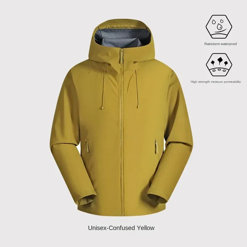 Color: Blue, Size: XL - GB Standard Waterproof Jacket Men Women, All-Weather Hiking Raincoat, Breathable Windbreaker, Outdoor Trekking Climbing Coat