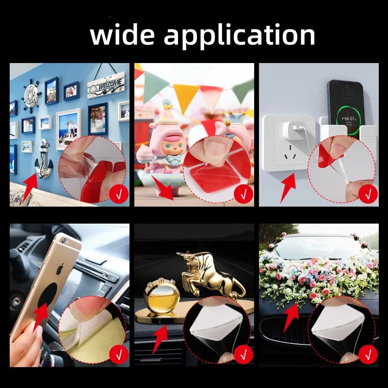 Color: Translucent - Super Strong VHB Double Sided Tape New Waterproof No Trace Self Adhesive Acrylic Patch Sticky For Home Car Office School